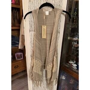 NEW URBAN MANGOZ women's tie-front vest in mocha